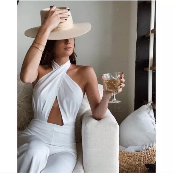 Amanda Uprichard Dresses & Skirts - Amanda Uprichard Dress Womens Large Maxi Zahara Gown Cut Out Halter Twist White